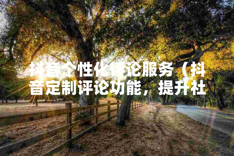 抖音个性化评论服务（抖音定制评论功能，提升社交平台互动体验）