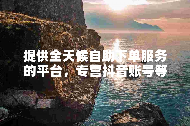 提供全天候自助下单服务的平台，专营抖音账号等级提升解决方案。