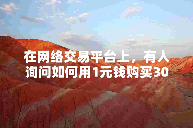在网络交易平台上，有人询问如何用1元钱购买3000个不掉粉的粉丝。
