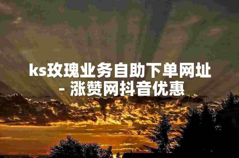 ks玫瑰业务自助下单网址 - 涨赞网抖音优惠