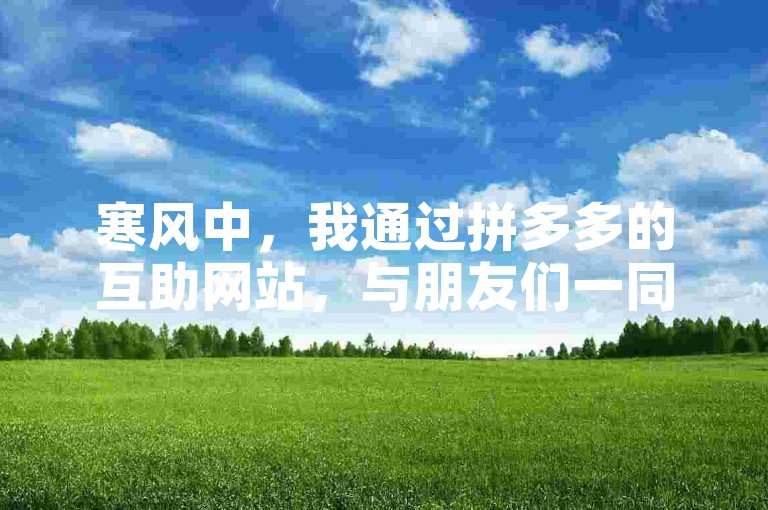 寒风中，我通过拼多多的互助网站，与朋友们一同享受砍价的乐趣。