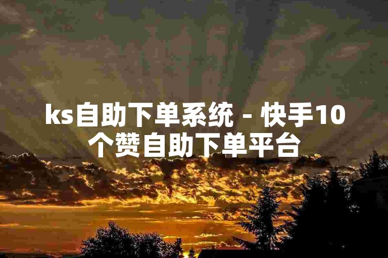 ks自助下单系统 - 快手10个赞自助下单平台