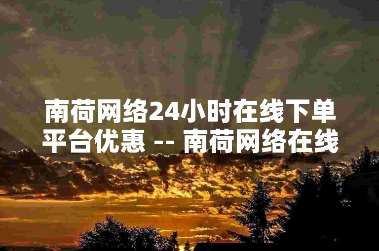南荷网络24小时在线下单平台优惠 -- 南荷网络在线下单平台推出限时折扣，首次使用者专享！