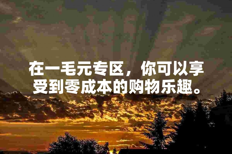 在一毛元专区，你可以享受到零成本的购物乐趣。