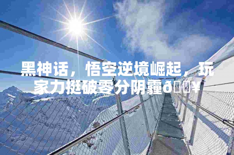 黑神话，悟空逆境崛起，玩家力挺破零分阴霾🔥