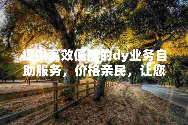 提供高效便捷的dy业务自助服务，价格亲民，让您轻松享受超值体验。