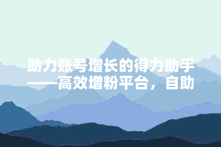 助力账号增长的得力助手——高效增粉平台，自助式服务体验。