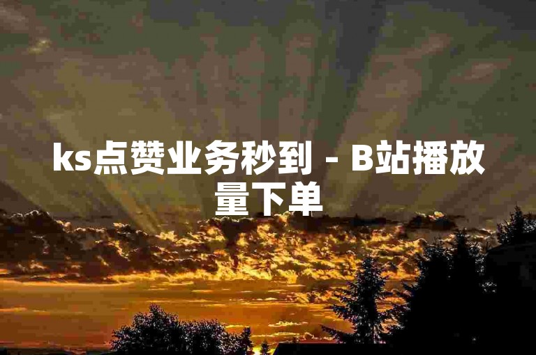 ks点赞业务秒到 - B站播放量下单