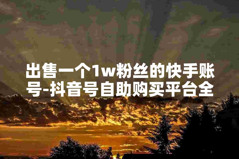 出售一个1w粉丝的快手账号-抖音号自助购买平台全天候在线服务