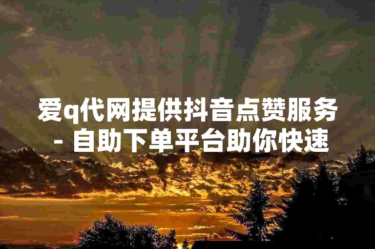 爱q代网提供抖音点赞服务 - 自助下单平台助你快速提升视频热度。