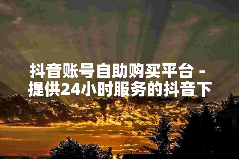 抖音账号自助购买平台 - 提供24小时服务的抖音下单平台。