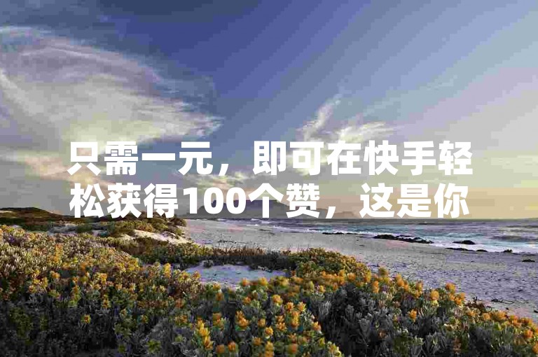 只需一元，即可在快手轻松获得100个赞，这是你不容错过的超值优惠！