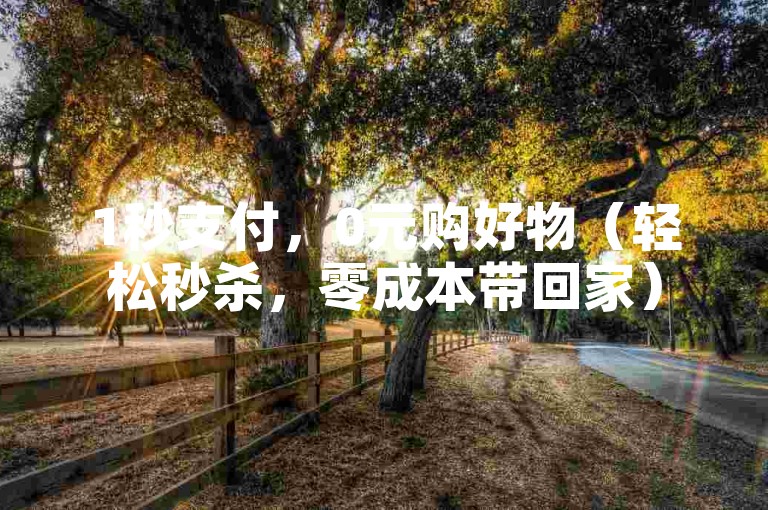 1秒支付，0元购好物（轻松秒杀，零成本带回家）