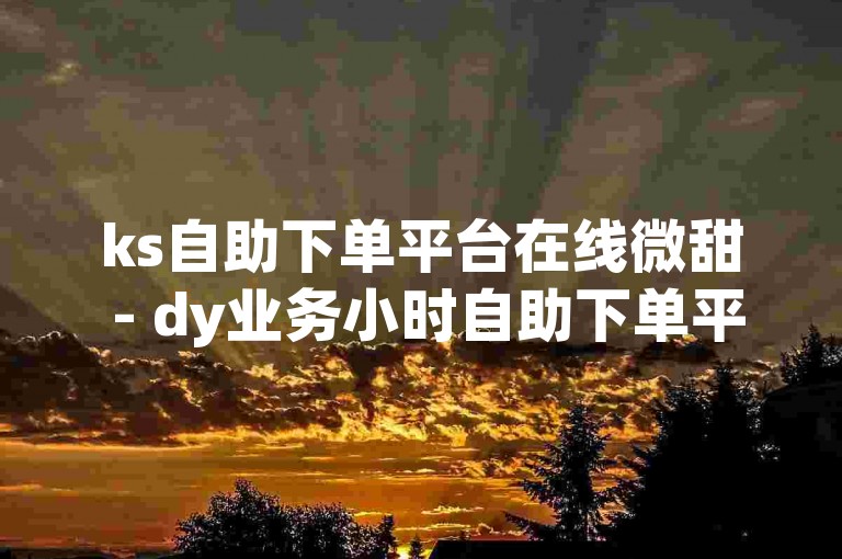 ks自助下单平台在线微甜 - dy业务小时自助下单平台，为您提供便捷的服务体验。