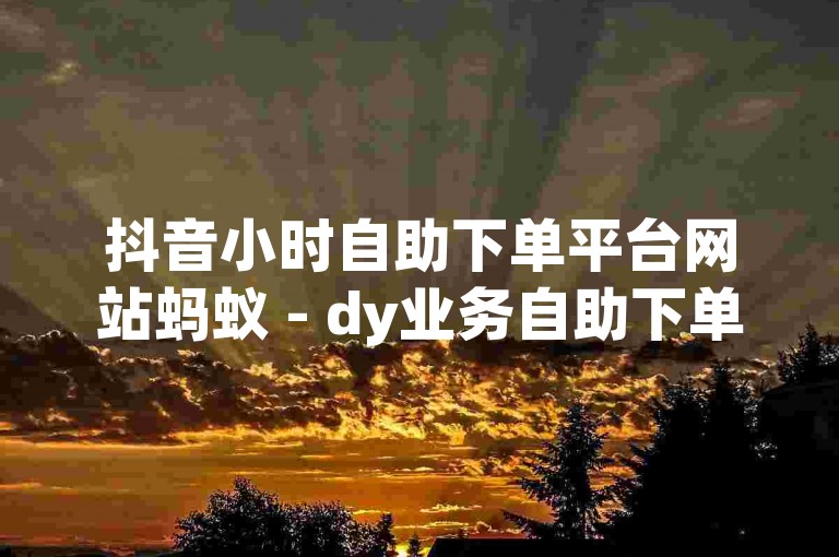 抖音小时自助下单平台网站蚂蚁 - dy业务自助下单软件，是一个便捷的在线服务工具。