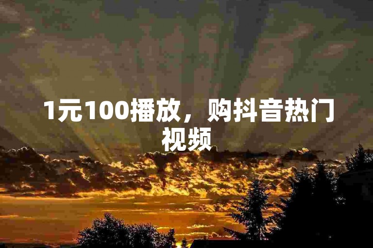1元100播放，购抖音热门视频