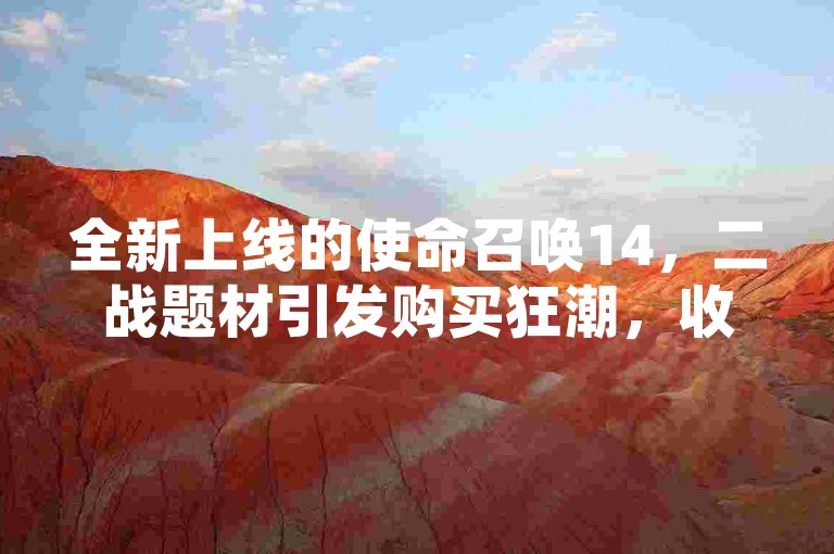 全新上线的使命召唤14，二战题材引发购买狂潮，收益暴涨荣登系列游戏亚军位置！