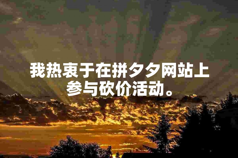 我热衷于在拼夕夕网站上参与砍价活动。