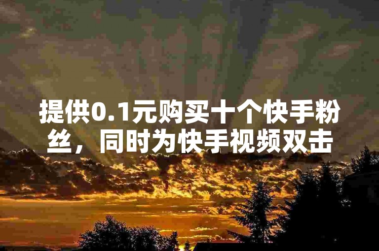 提供0.1元购买十个快手粉丝，同时为快手视频双击点赞。