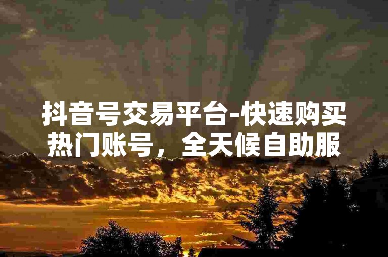抖音号交易平台-快速购买热门账号，全天候自助服务系统。