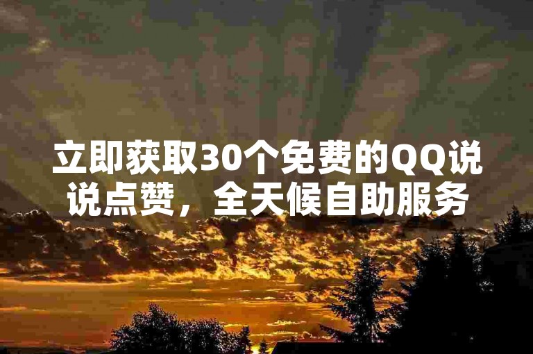 立即获取30个免费的QQ说说点赞，全天候自助服务等你来体验。