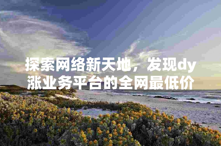 探索网络新天地，发现dy涨业务平台的全网最低价，快手业务自助下单平台在线雷神等你来挑战。