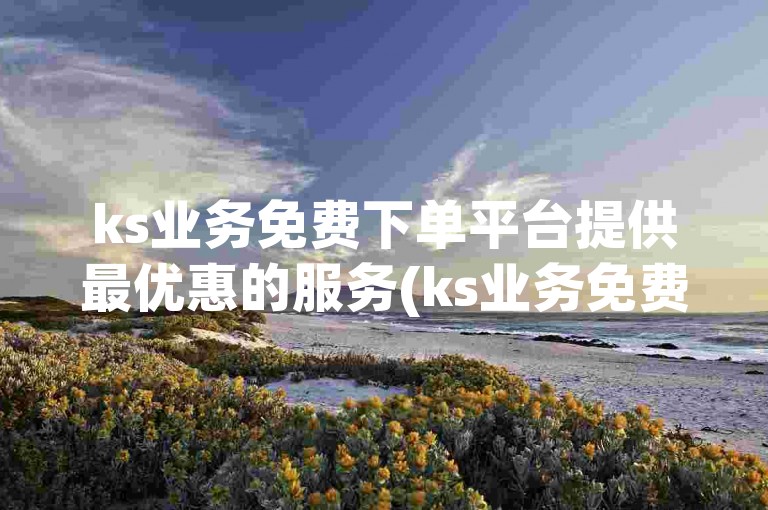 ks业务免费下单平台提供最优惠的服务(ks业务免费下单平台w8h敟net下单软件)。