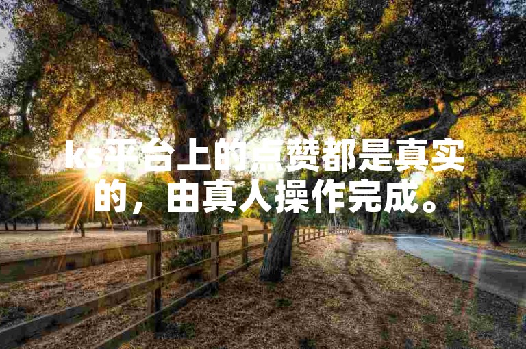 ks平台上的点赞都是真实的，由真人操作完成。