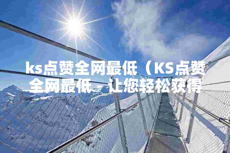ks点赞全网最低（KS点赞全网最低 - 让您轻松获得大量点赞）