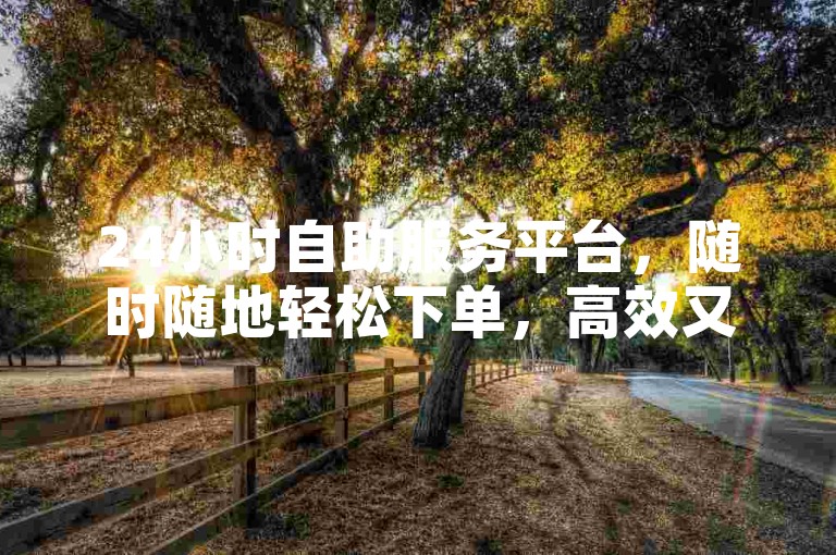 24小时自助服务平台，随时随地轻松下单，高效又便捷。