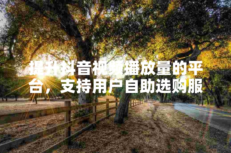 提升抖音视频播放量的平台，支持用户自助选购服务 - 快速增加抖音账号粉丝量，实现自助下单操作。