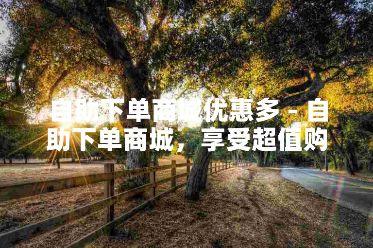 自助下单商城优惠多 - 自助下单商城，享受超值购物体验！
