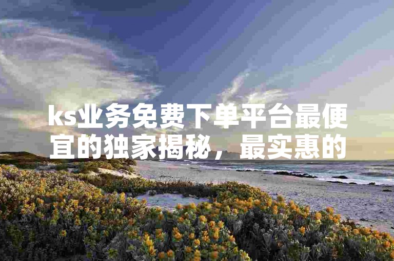 ks业务免费下单平台最便宜的独家揭秘，最实惠的ks业务免费下单服务！2025必学，探索全网最低价的KS业务免费下单平台，享受超值优惠。