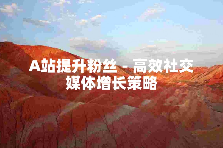 A站提升粉丝 - 高效社交媒体增长策略