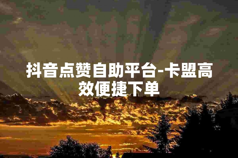 抖音点赞自助平台-卡盟高效便捷下单
