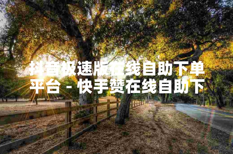 抖音极速版在线自助下单平台 - 快手赞在线自助下单启程