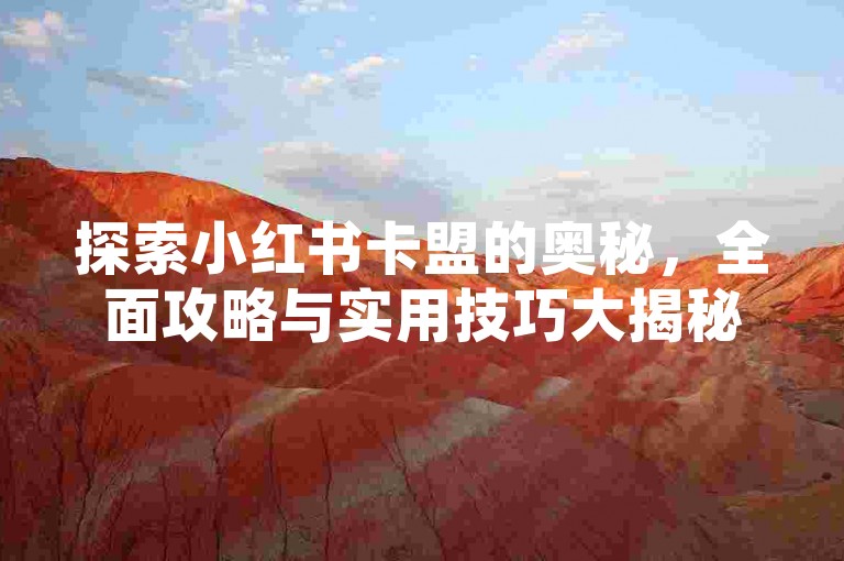 探索小红书卡盟的奥秘，全面攻略与实用技巧大揭秘。