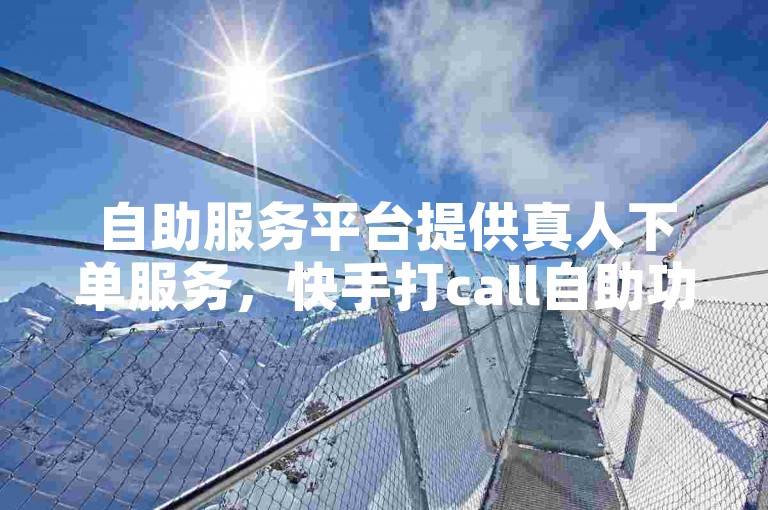 自助服务平台提供真人下单服务，快手打call自助功能。