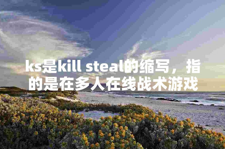 ks是kill steal的缩写，指的是在多人在线战术游戏中，一个玩家在另一个玩家即将获得击杀时抢先一步完成击杀，夺取本应属于对方的成就或奖励。