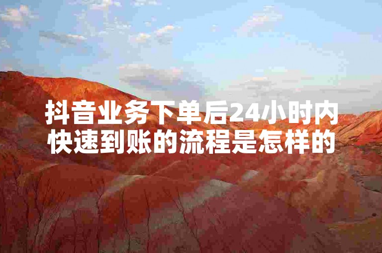 抖音业务下单后24小时内快速到账的流程是怎样的？
