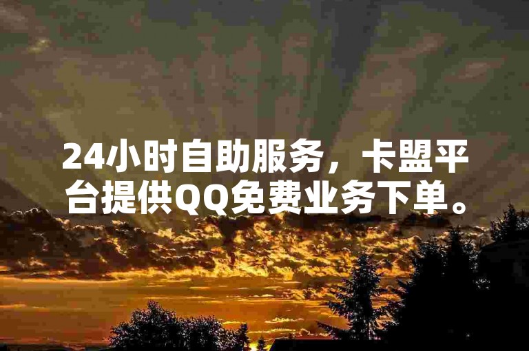 24小时自助服务，卡盟平台提供QQ免费业务下单。
