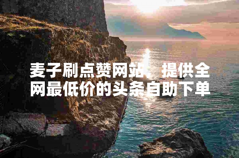 麦子刷点赞网站，提供全网最低价的头条自助下单服务。