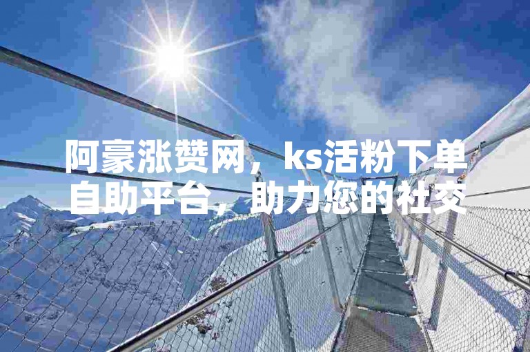 阿豪涨赞网，ks活粉下单自助平台，助力您的社交影响力飞跃。