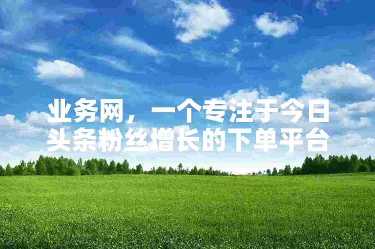 业务网，一个专注于今日头条粉丝增长的下单平台。