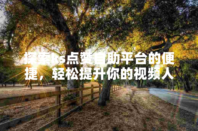 探索ks点赞自助平台的便捷，轻松提升你的视频人气。