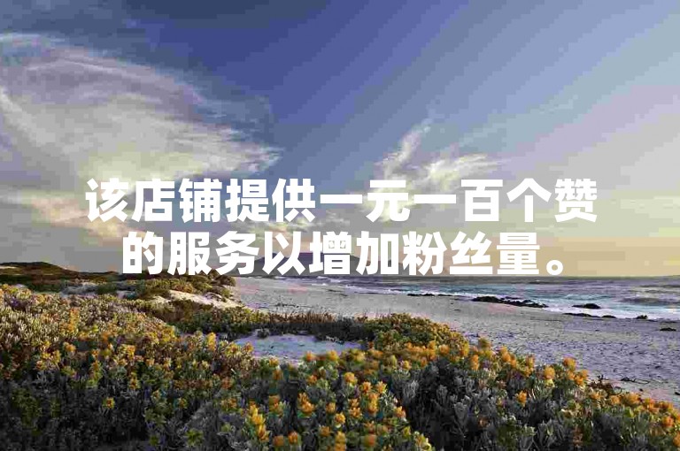 该店铺提供一元一百个赞的服务以增加粉丝量。