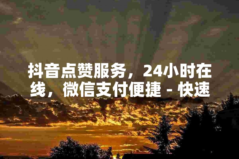 抖音点赞服务，24小时在线，微信支付便捷 - 快速提升您的社交媒体影响力。