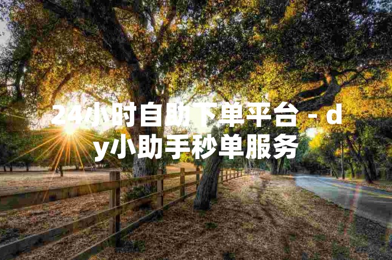 24小时自助下单平台 - dy小助手秒单服务