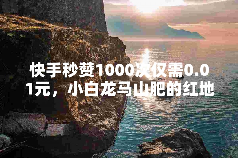 快手秒赞1000次仅需0.01元，小白龙马山肥的红地房产装修秘籍，快速涨粉工具，助你轻松提升人气！