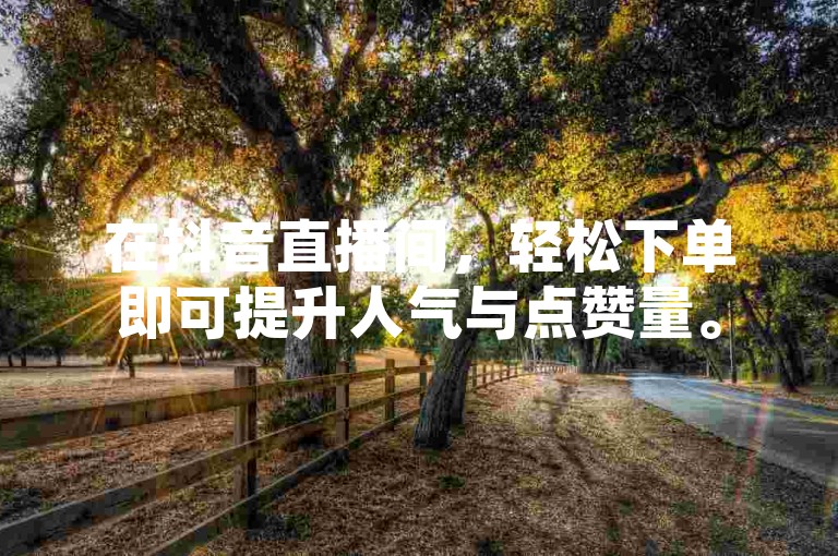 在抖音直播间，轻松下单即可提升人气与点赞量。